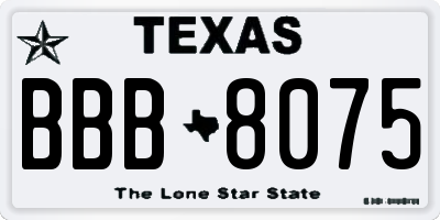 TX license plate BBB8075