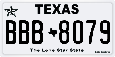 TX license plate BBB8079