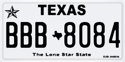 TX license plate BBB8084