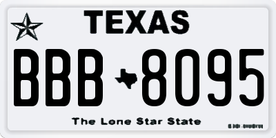 TX license plate BBB8095