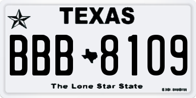 TX license plate BBB8109