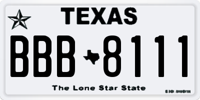 TX license plate BBB8111