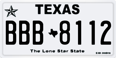 TX license plate BBB8112