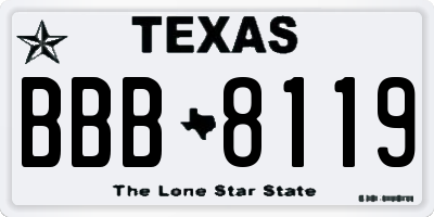 TX license plate BBB8119