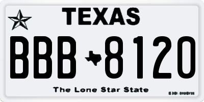 TX license plate BBB8120