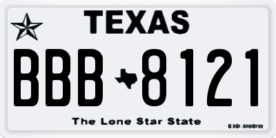 TX license plate BBB8121