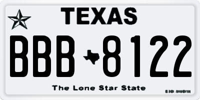 TX license plate BBB8122