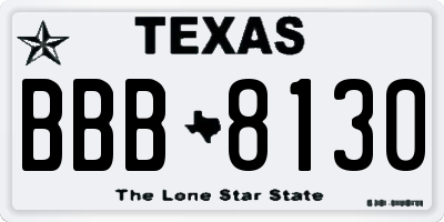 TX license plate BBB8130