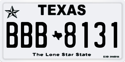 TX license plate BBB8131