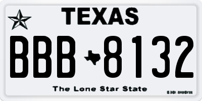 TX license plate BBB8132