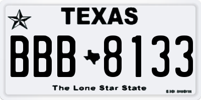 TX license plate BBB8133