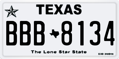 TX license plate BBB8134