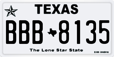 TX license plate BBB8135