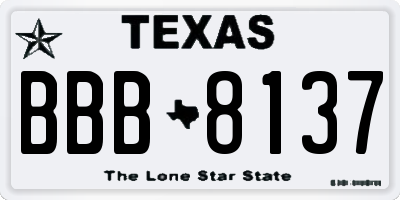 TX license plate BBB8137