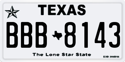 TX license plate BBB8143
