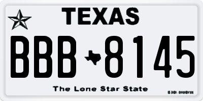 TX license plate BBB8145