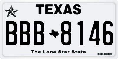 TX license plate BBB8146