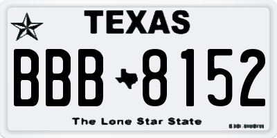 TX license plate BBB8152