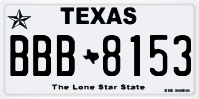 TX license plate BBB8153