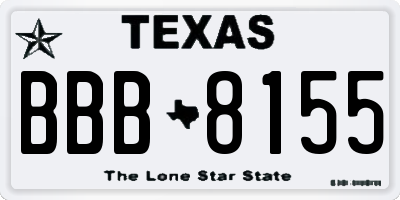 TX license plate BBB8155