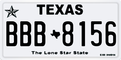 TX license plate BBB8156