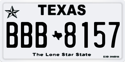 TX license plate BBB8157