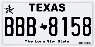 TX license plate BBB8158