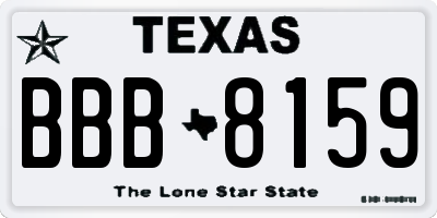 TX license plate BBB8159