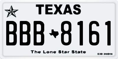 TX license plate BBB8161