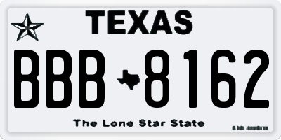 TX license plate BBB8162