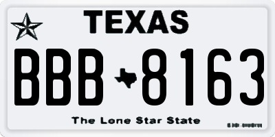 TX license plate BBB8163