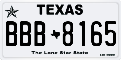 TX license plate BBB8165