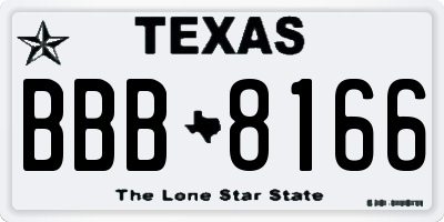 TX license plate BBB8166