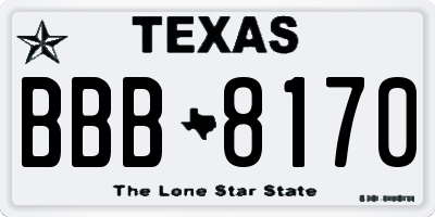 TX license plate BBB8170