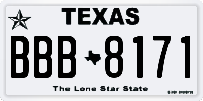TX license plate BBB8171