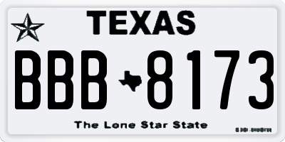 TX license plate BBB8173