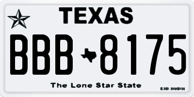 TX license plate BBB8175