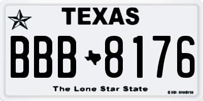 TX license plate BBB8176