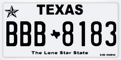 TX license plate BBB8183