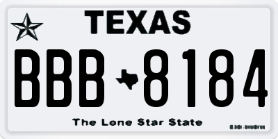 TX license plate BBB8184