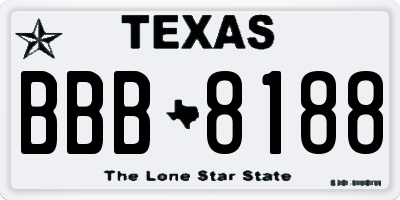 TX license plate BBB8188