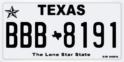 TX license plate BBB8191