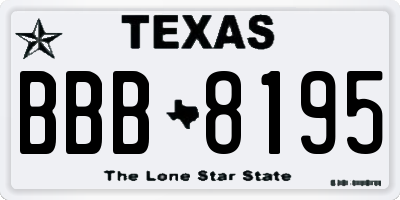 TX license plate BBB8195