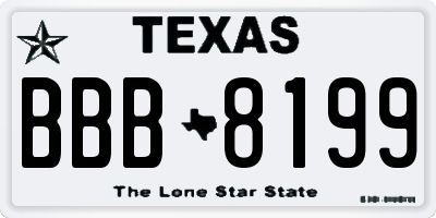 TX license plate BBB8199