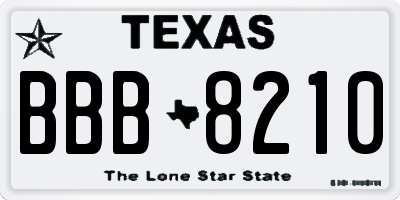 TX license plate BBB8210