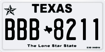 TX license plate BBB8211