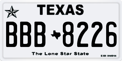 TX license plate BBB8226