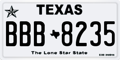 TX license plate BBB8235