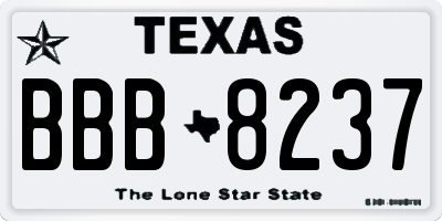 TX license plate BBB8237