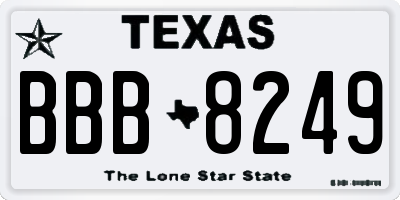 TX license plate BBB8249